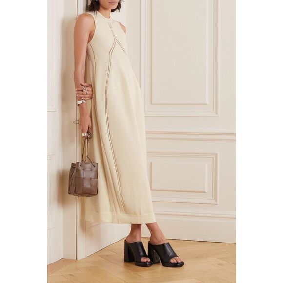 NWT Jil Sander Pointelle-knit Wool Maxi Dress Size FR 30 / US 00 $2450 - Picture 1 of 10
